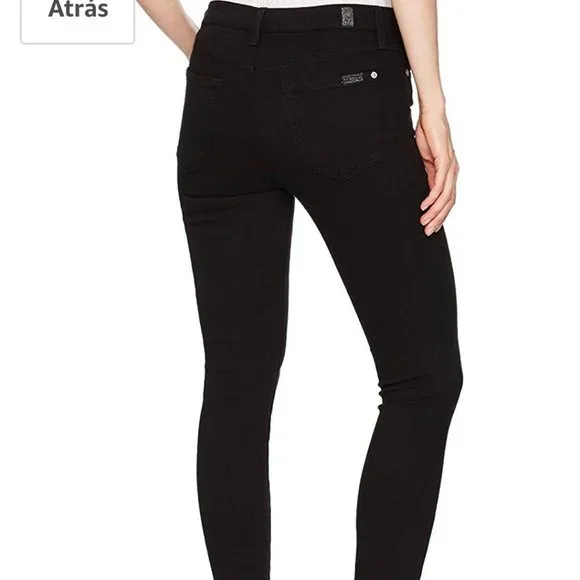 7 For All Mankind Women’s Skinny Jean Black - Picture 2 of 6